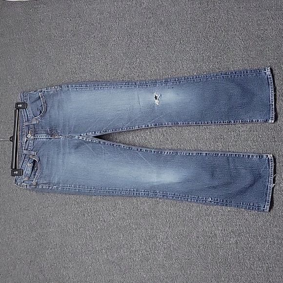 Lucky Brand Low Rise Flare Dungarees Jeans, Distressed, Size (31 x 31(Actual) - Picture 1 of 16